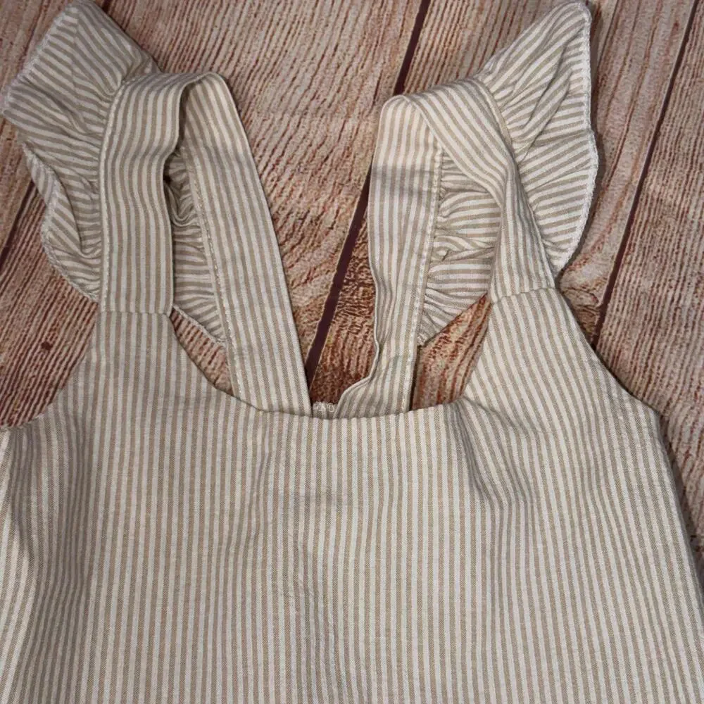 Striped Ruffle Sleeve Girls 5/6 Dress - Picture 3 of 5